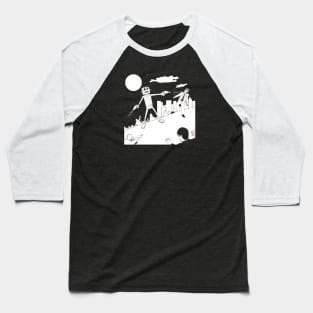 Night of the Robot VS the Dead of Night Baseball T-Shirt